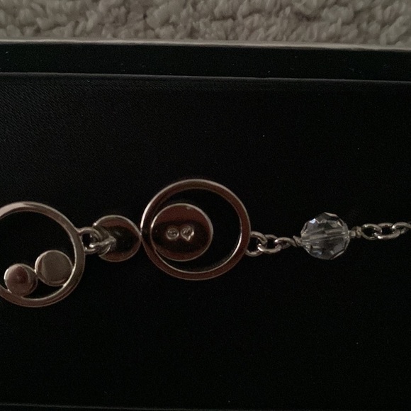 Swarovski Clear Crystal Circle Bracelet Silver Tone - Picture 4 of 4